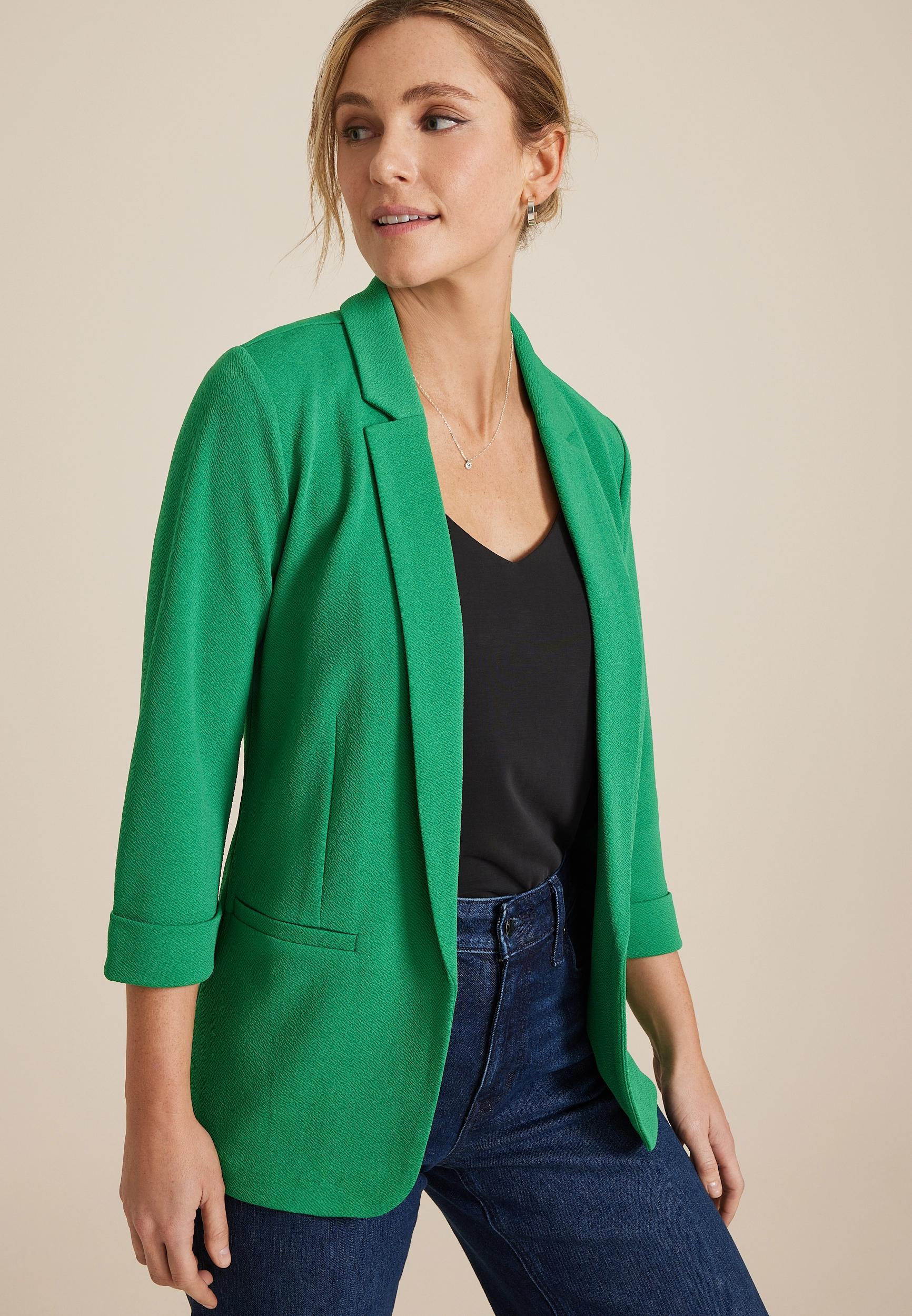 Maurices Womens Blazer Versa Open Front Blue Size X Large Product Image