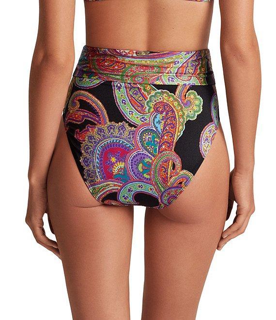 Lauren Ralph Lauren Bordado Paisley Shirred High Waist Swim Bottom Product Image