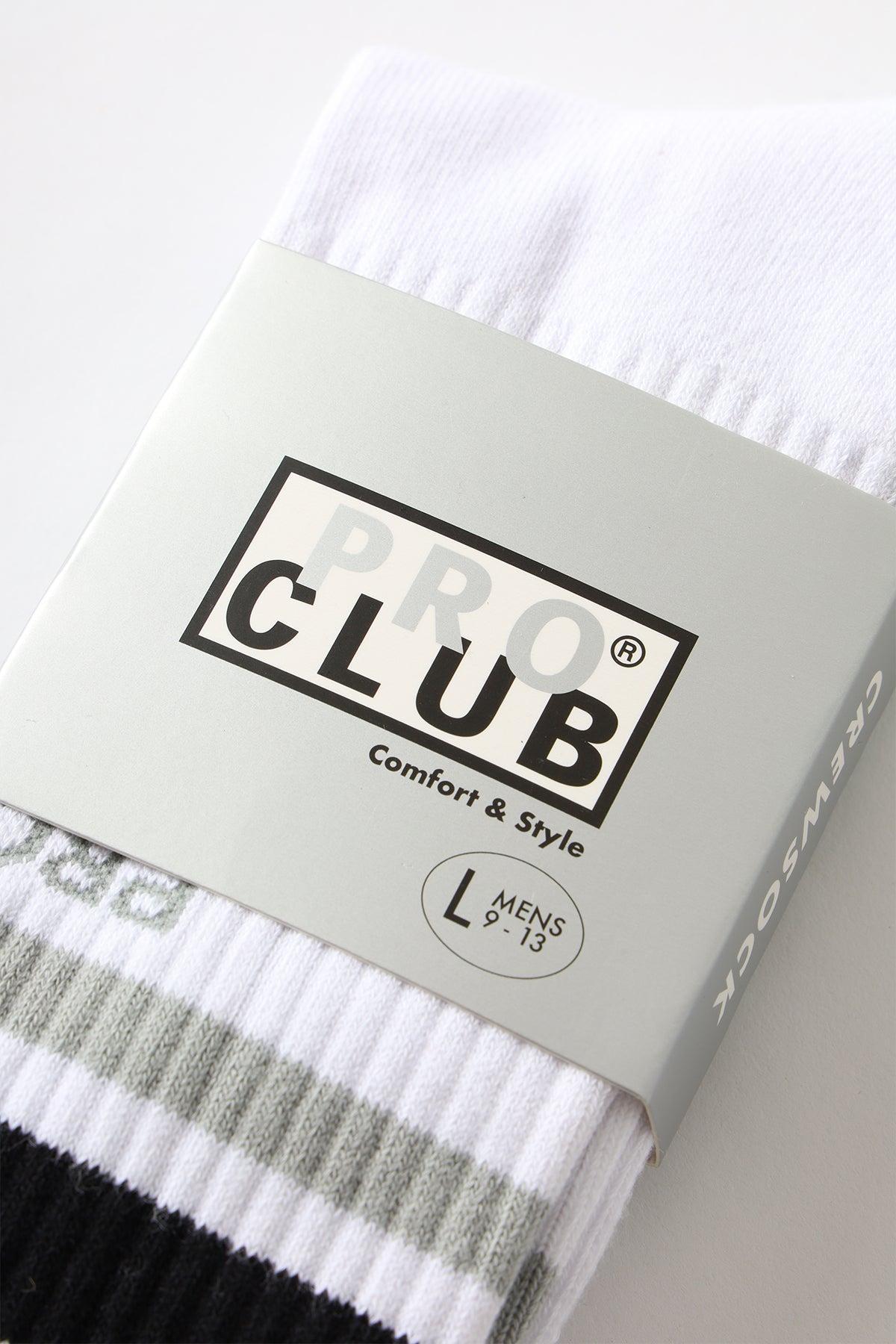 Pro Club - Striped Crew Socks - Grey/Black Product Image