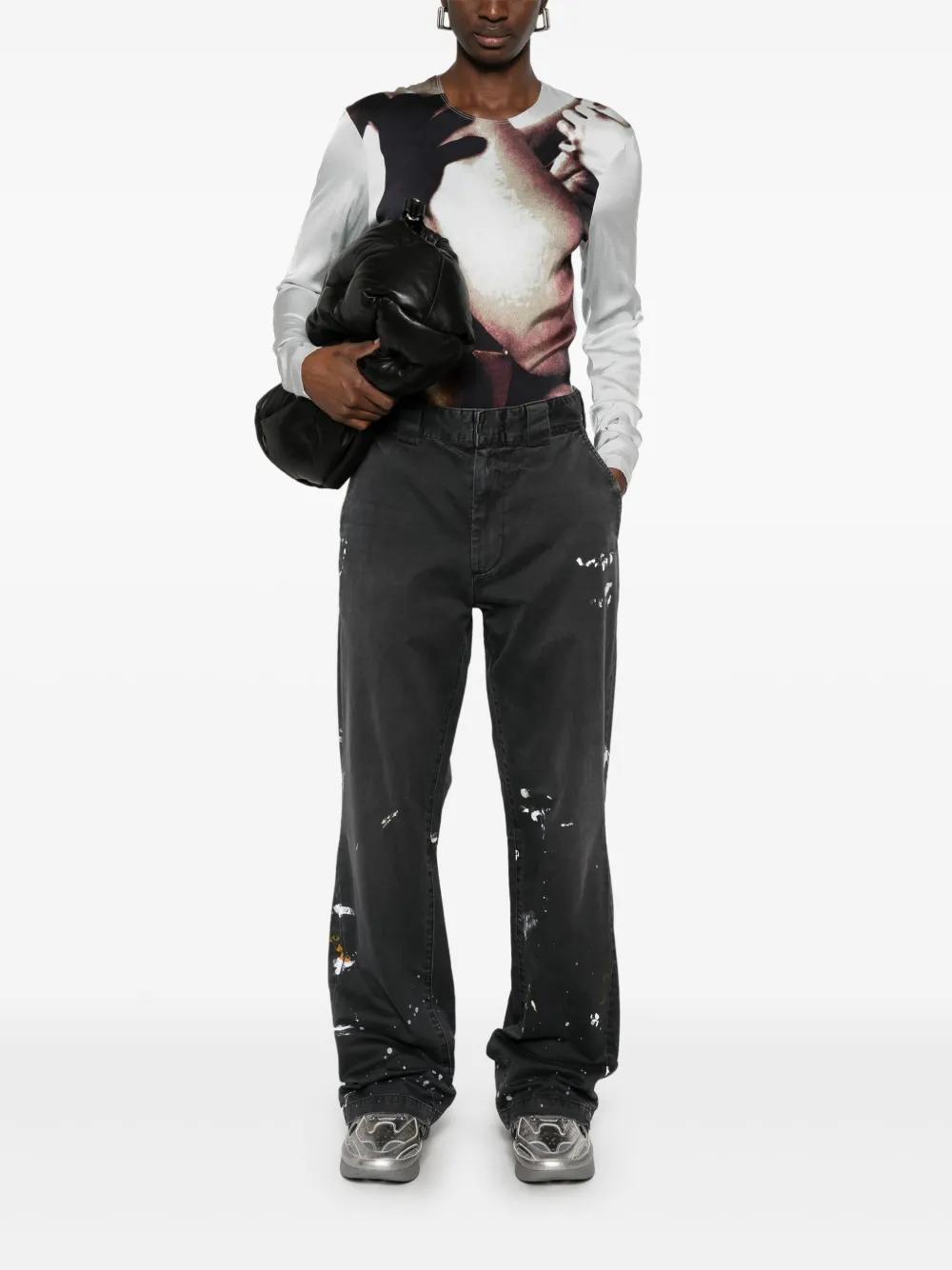 paint splatter-detail trousers Product Image