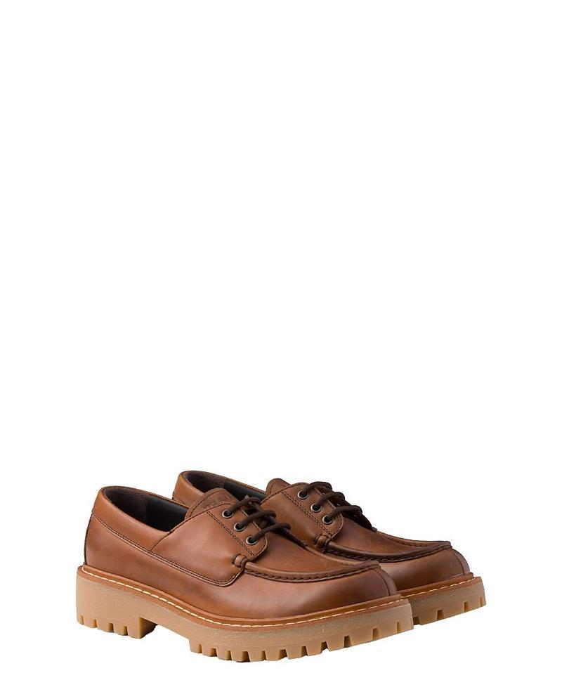 Prada Mens Laced Leather Loafers Product Image