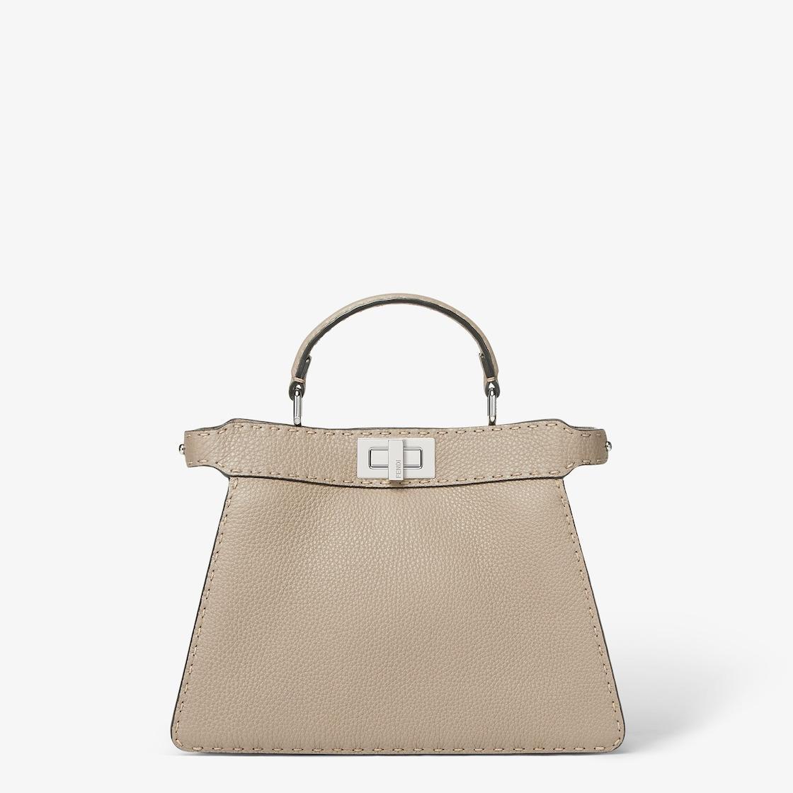 Peekaboo ISeeU SmallDove gray Selleria bag with 1254 hand-sewn topstitches Product Image