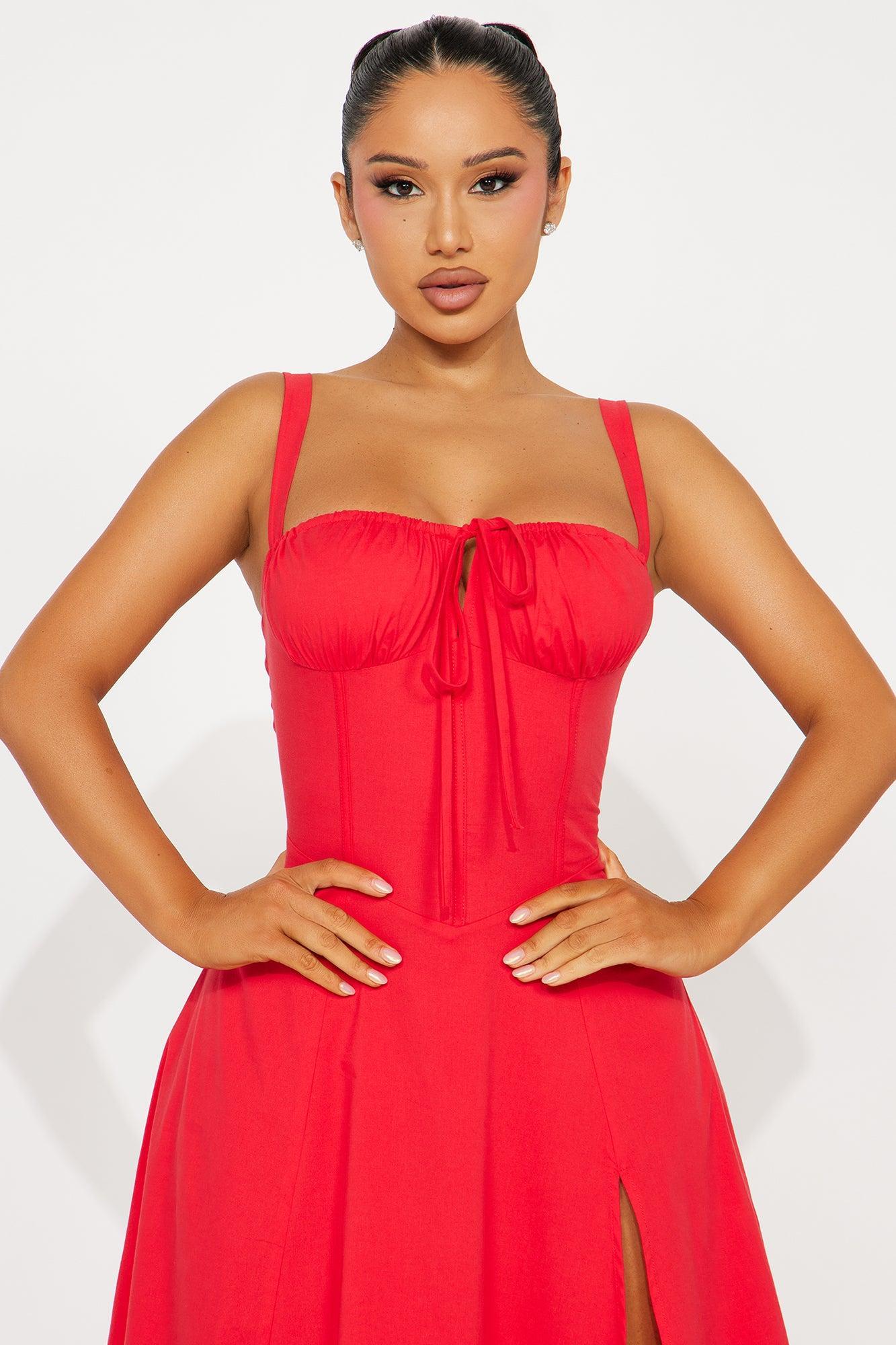 Juniper Midi Dress - Red Product Image