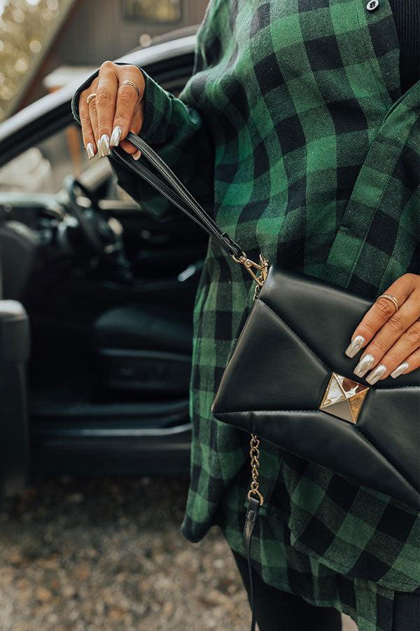 Ready To Romance Faux Leather Clutch In Black Product Image