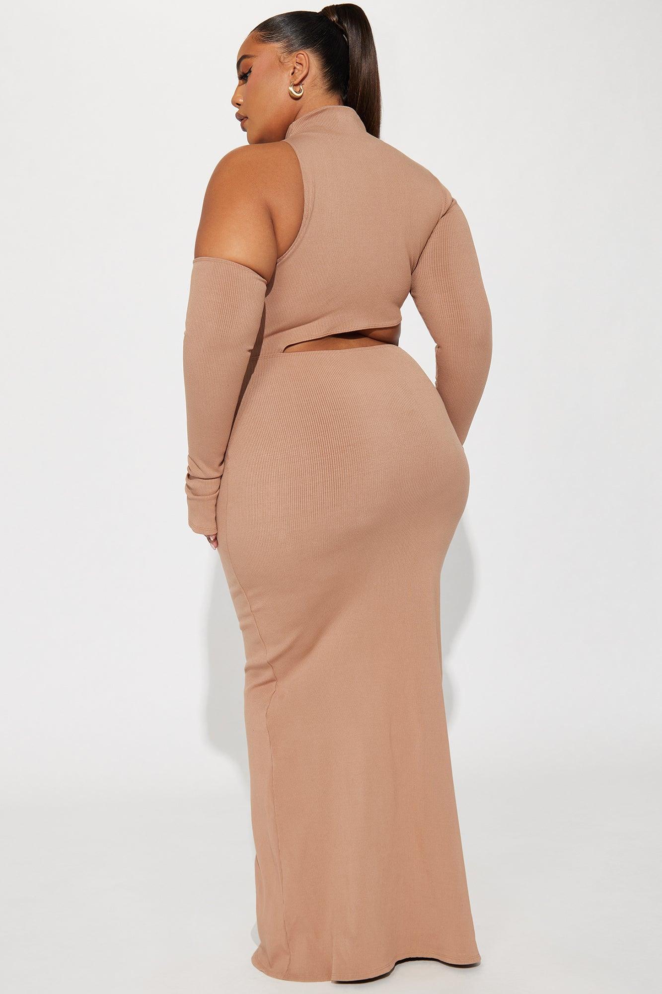 Angelina Snatched Maxi Dress - Nude Product Image