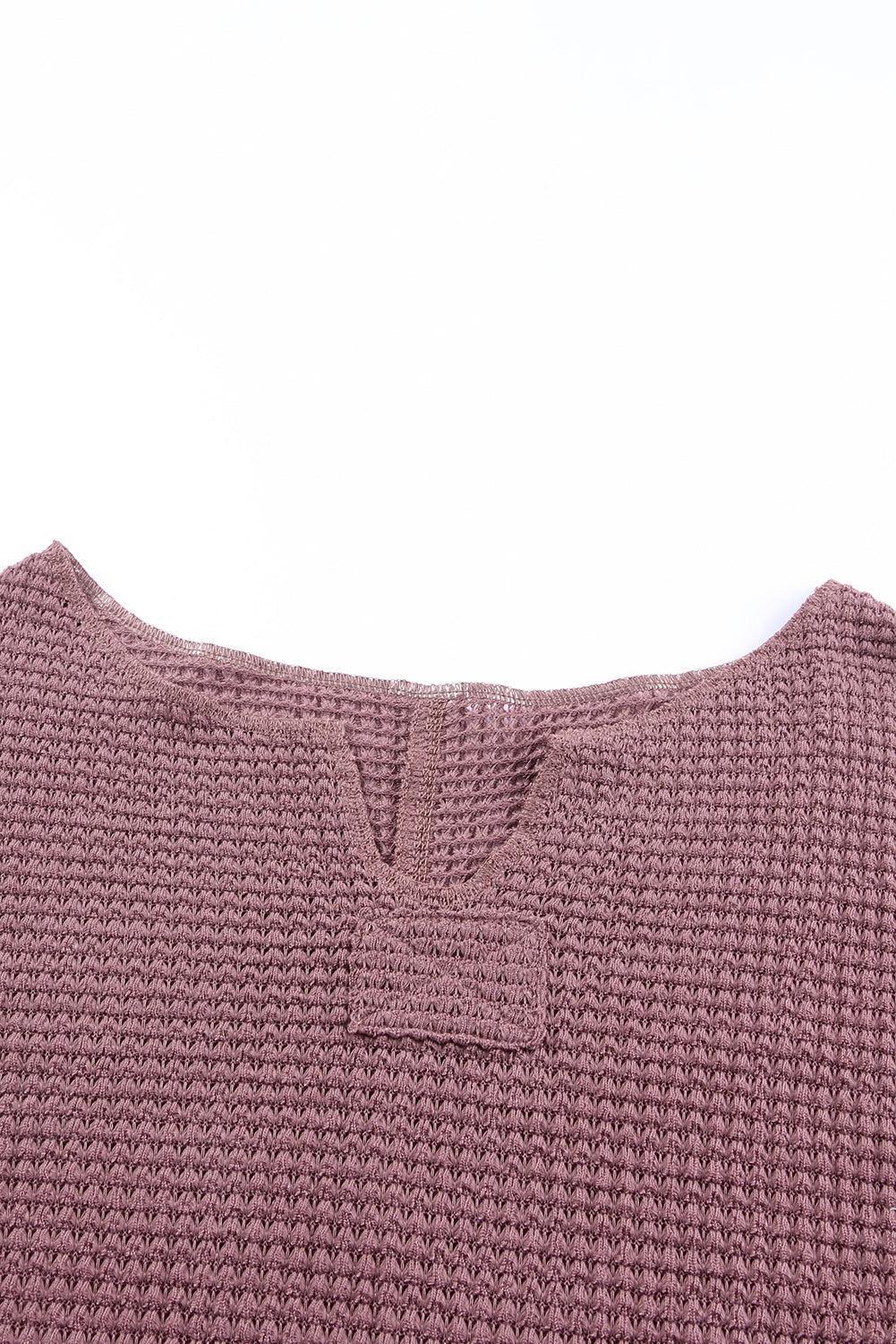 Plum Waffle Knit Top Product Image