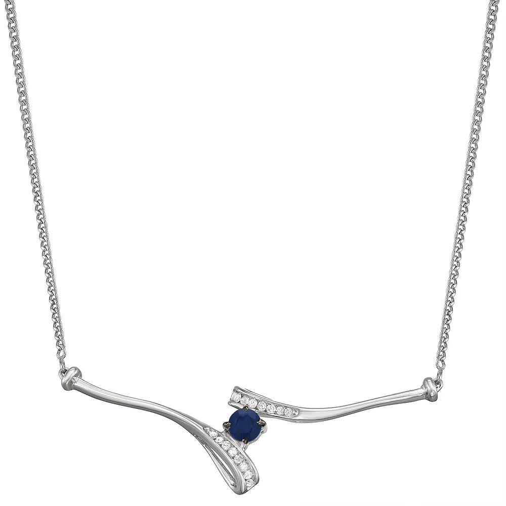 Sterling Silver 1/3 Carat T.W. Black & White Diamond Bypass Necklace, Women's, Size: 18", Silver Tone Product Image