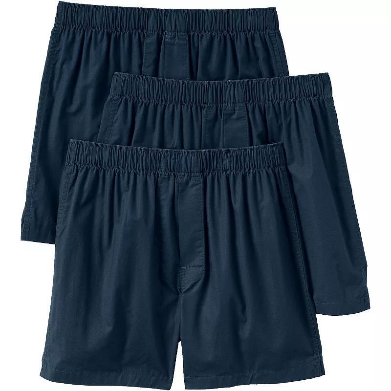 Men's Lands' End 3-Pack Essential Boxers, Size: Large, White Product Image