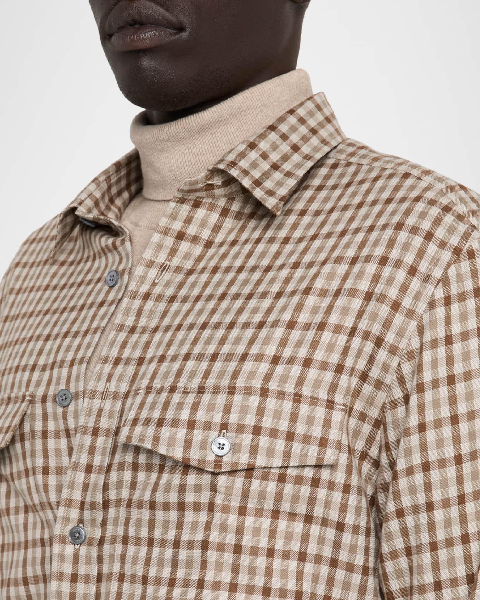 Men's Cashmere Flannel Check Shirt Product Image
