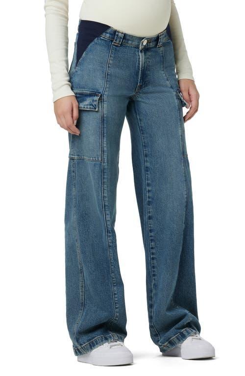 Womens Maternity Wide-Leg Cargo Jeans Product Image