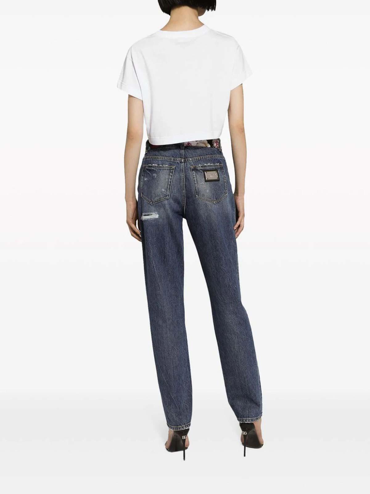 DOLCE & GABBANA Jeans Im Distressed-look In Blue Product Image