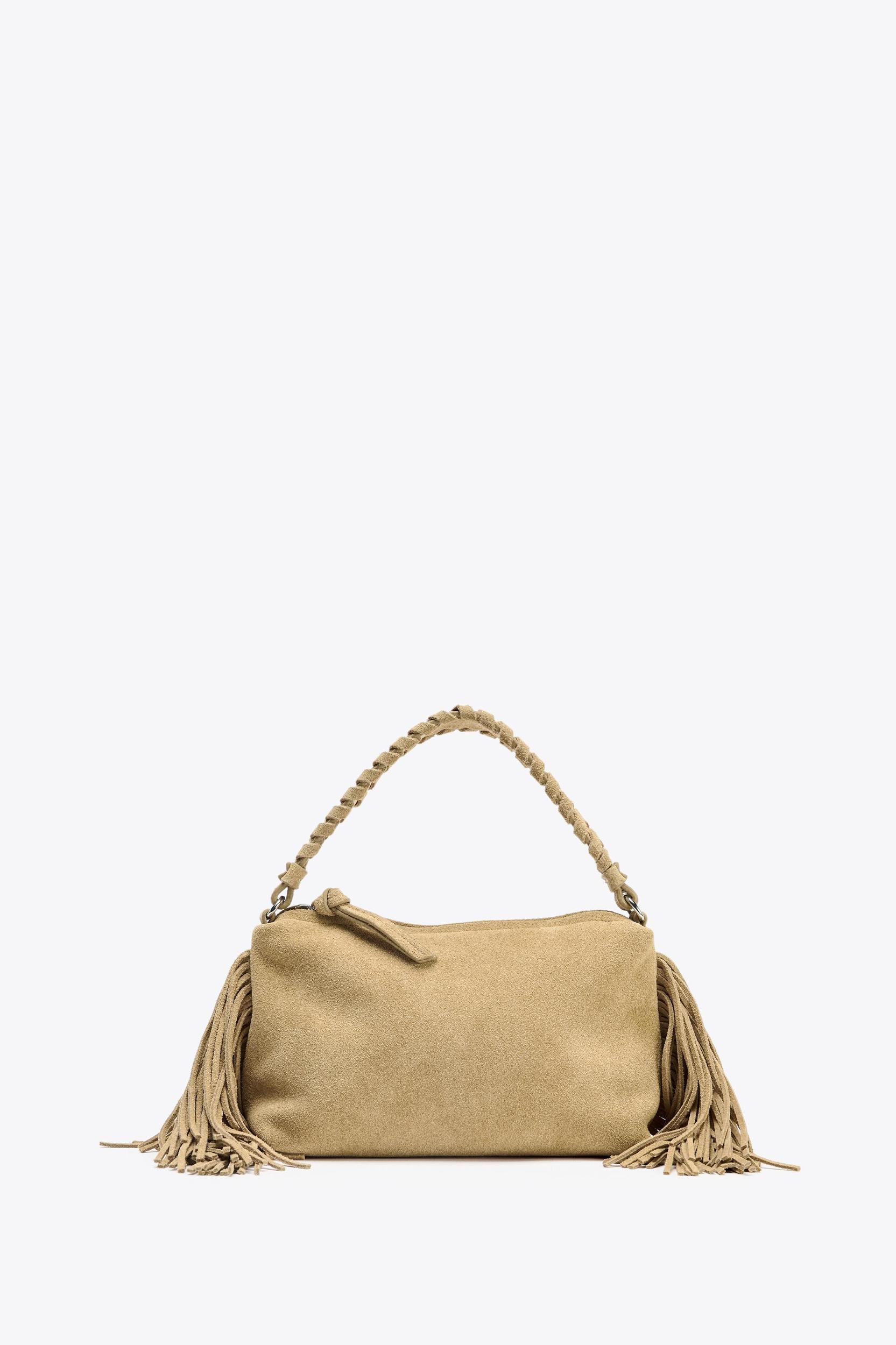 SPLIT LEATHER FRINGED MINI BAG Product Image
