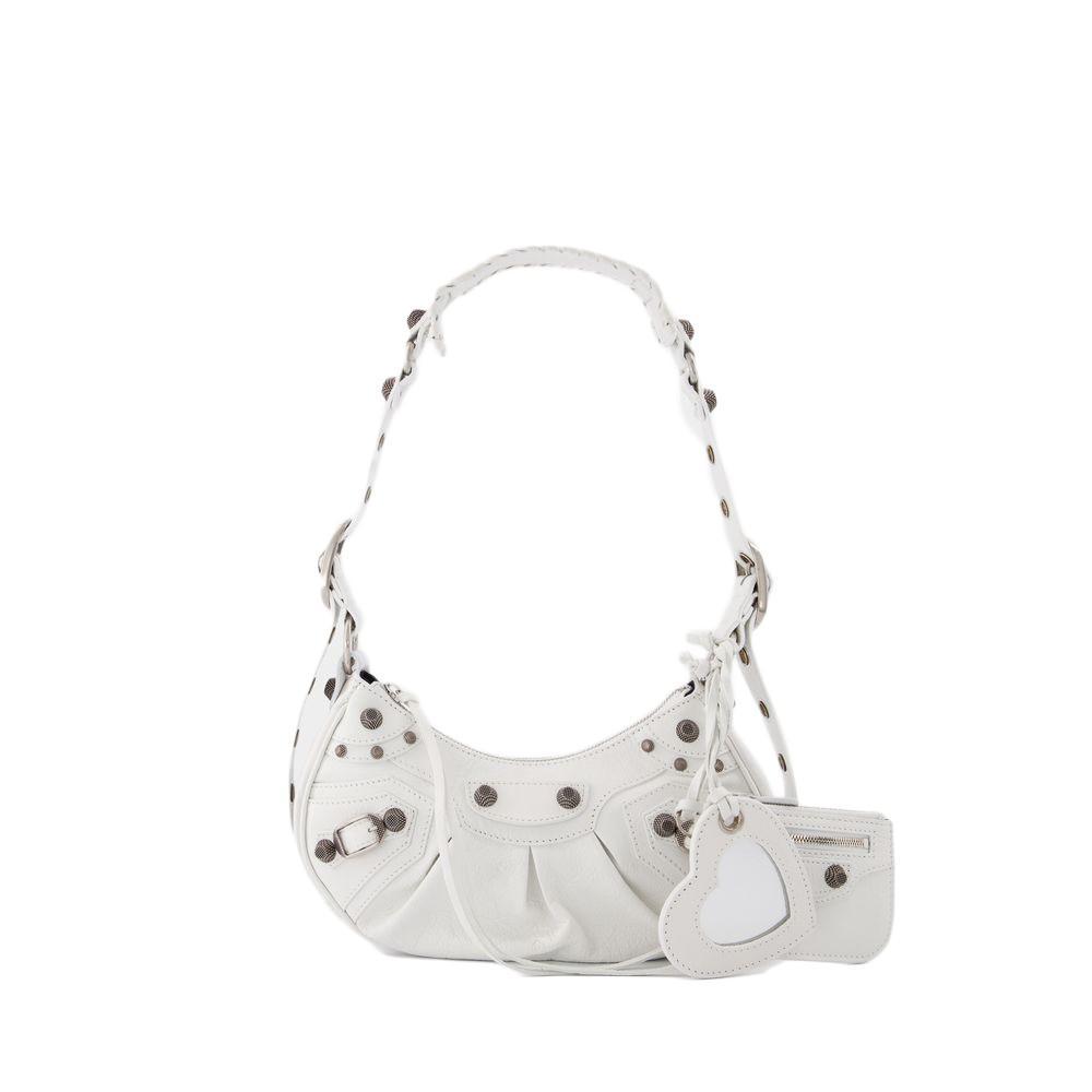BALENCIAGA Le Cagole Xs Leather Shoulder Bag In Blue Product Image