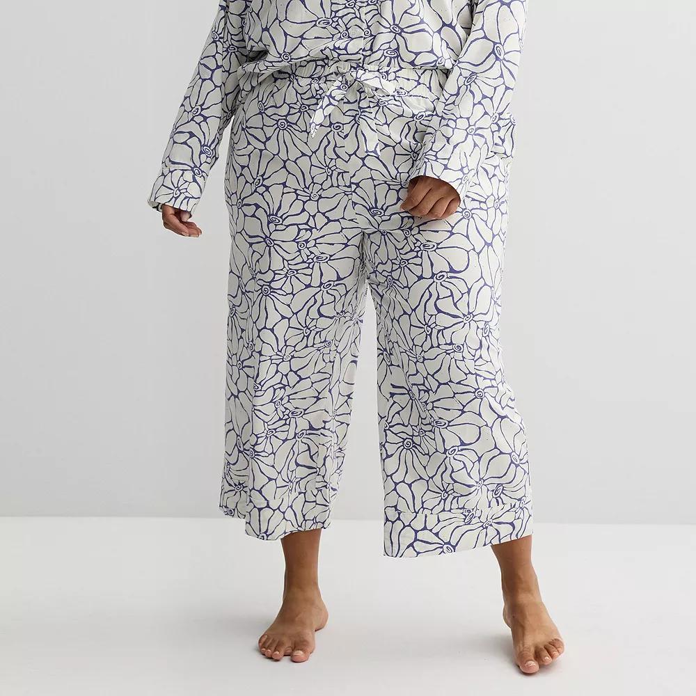 Plus Size Sonoma Goods For Life Woven Separates Cropped Pajama Pants, Womens Product Image