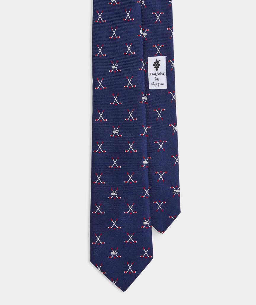 Crossed Hockey Sticks Woven Kennedy Tie Product Image