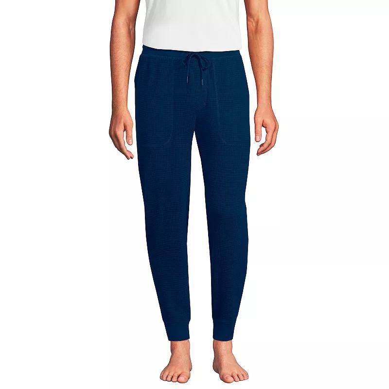 Men's Lands' End Waffle Jogger Pajama Pants, Size: Medium, Gray Grey Product Image