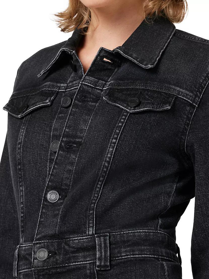 Reconstructed Denim Long-Sleeve Minidress Product Image