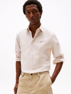 Regular Fit Stripe Stretch Poplin Shirt Product Image