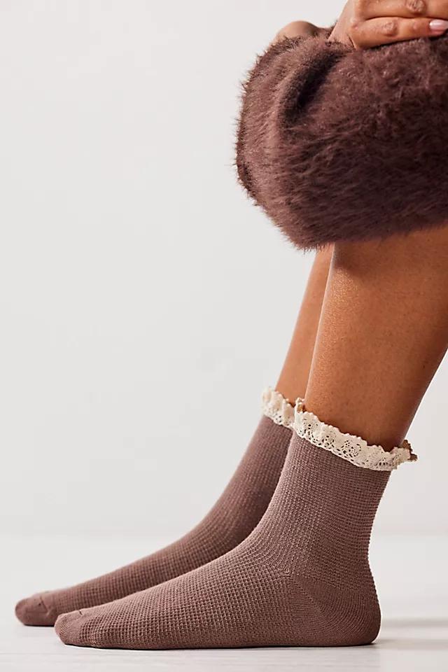 Beloved Waffle Knit Ankle Socks Product Image