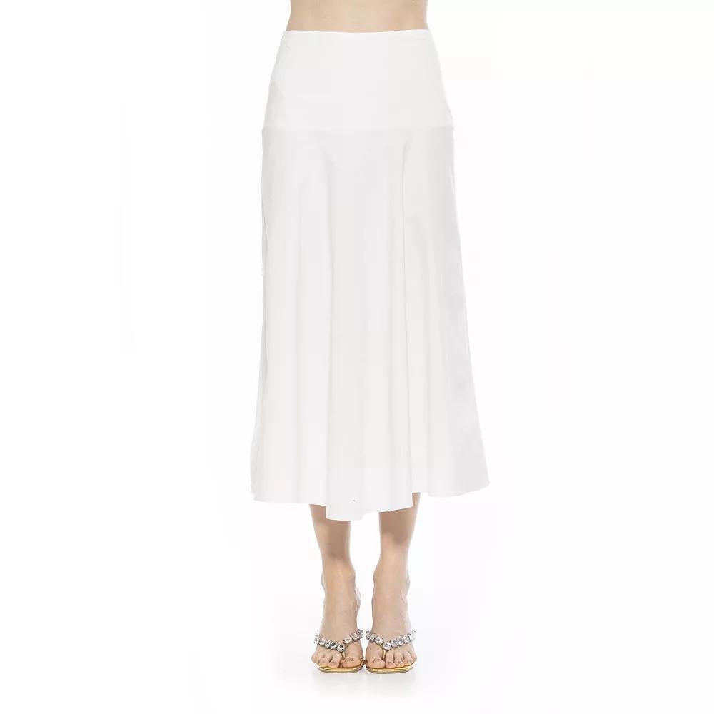 Women's ALEXIA ADMOR Hadley Pull-On Midi Skirt, Size: 12, Ivory Patch Floral Product Image