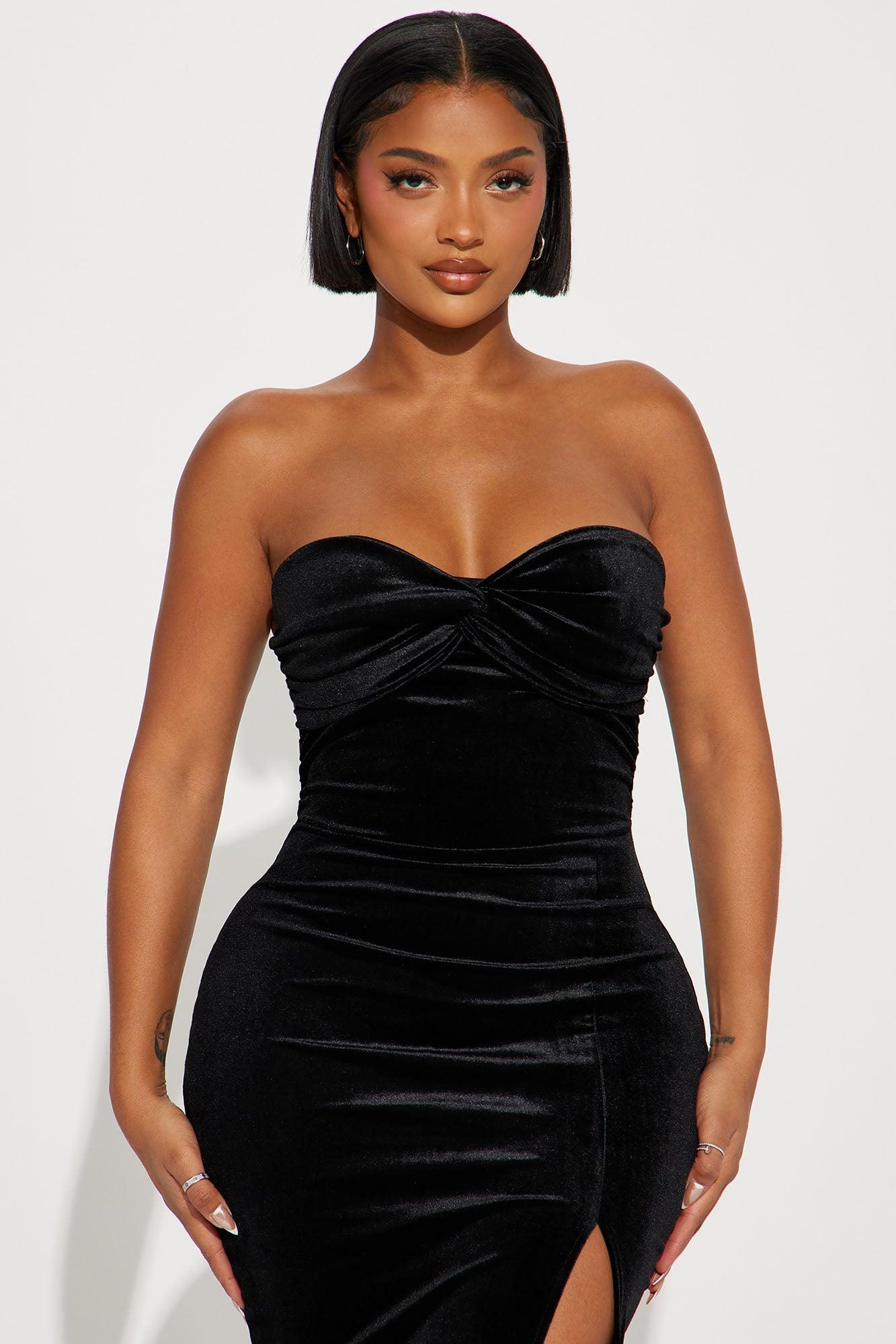 Mildred Velvet Maxi Dress - Black Product Image