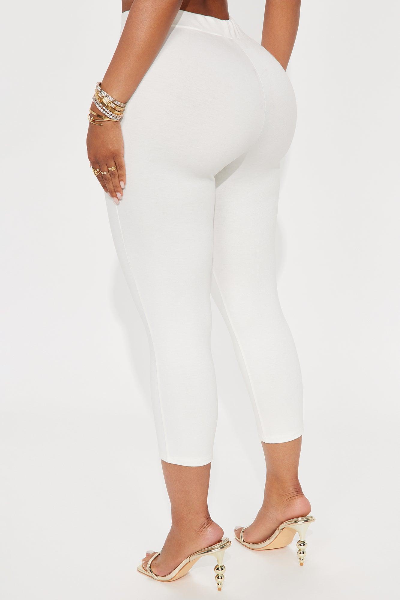 Daniella Pintuck Ponte Capri Legging - White Product Image