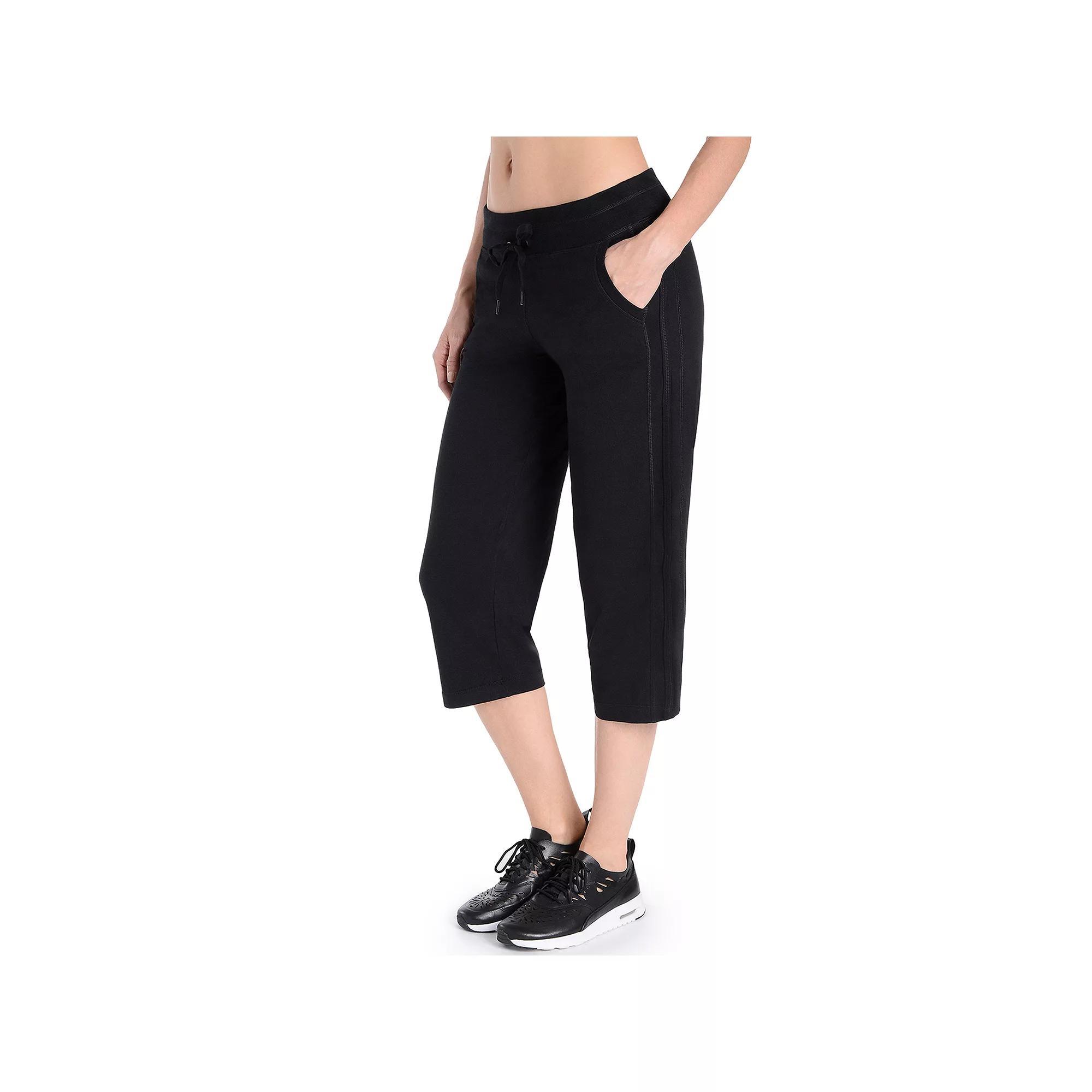 Women's Danskin Drawstring High-Waist Capris, Size: Small, Rich Black Product Image