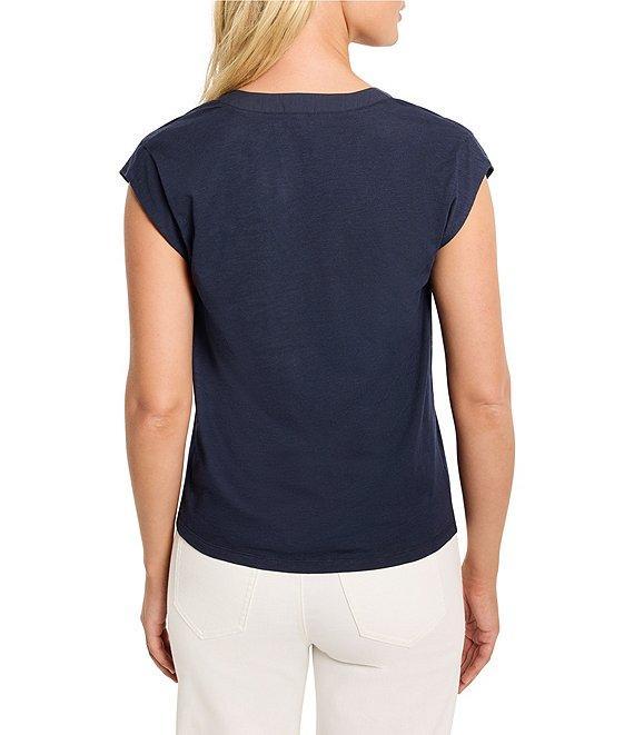 NIC + ZOE Lightweight Knit V-Neck Cap Sleeve Top Product Image