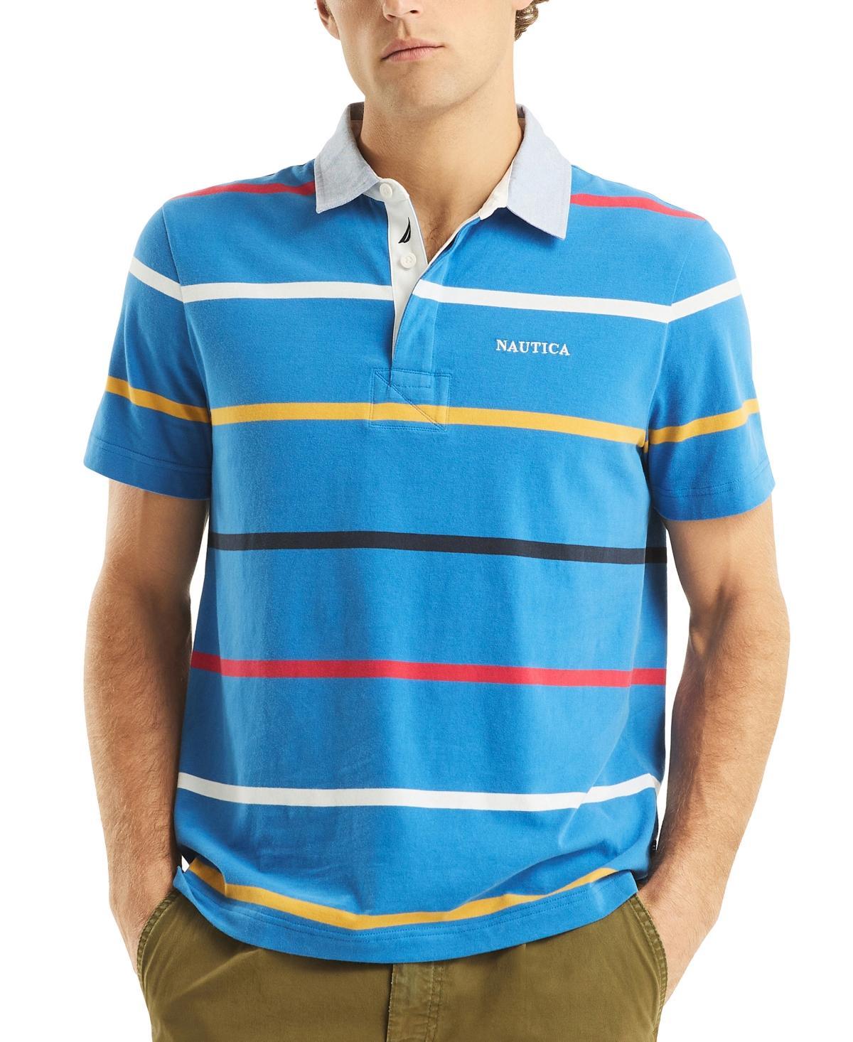 Nautica Mens Classic-Fit Striped Rugby Polo Product Image