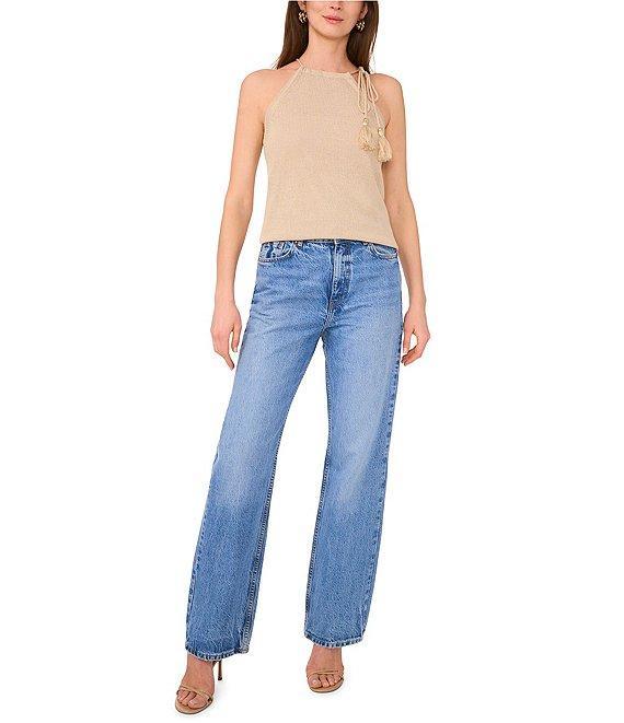 Vince Camuto Knit Halter Tie Neck Tassel Tank Product Image