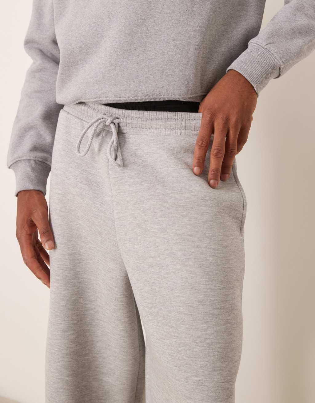 ASOS DESIGN heavyweight scuba super baggy sweatpants in heather gray Product Image