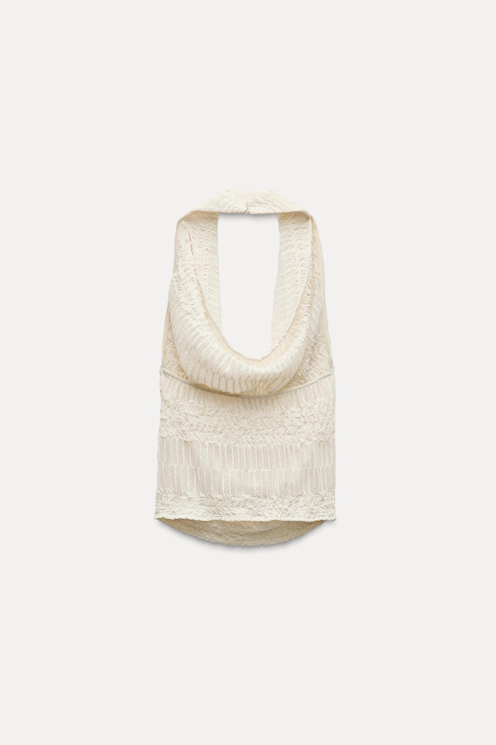 TEXTURED HALTER TOP Product Image