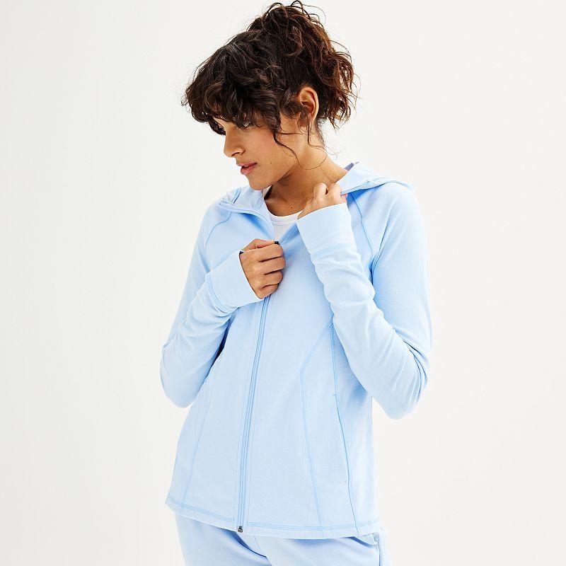 Petite Tek Gear Essential Hooded Jacket, Womens Blue Romance Product Image