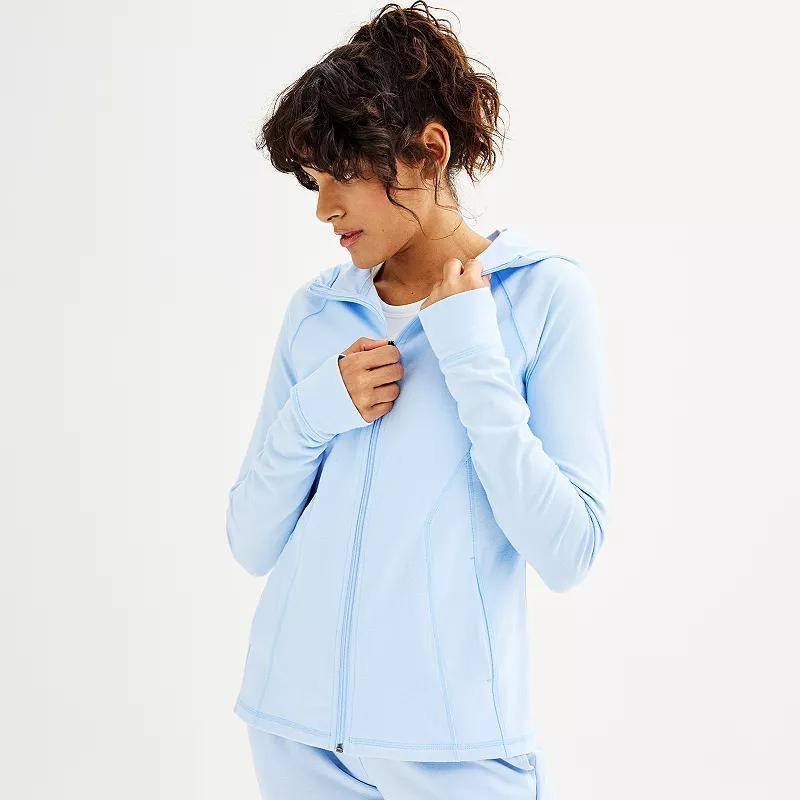 Petite Tek Gear Essential Hooded Jacket, Womens Blue Romance Product Image