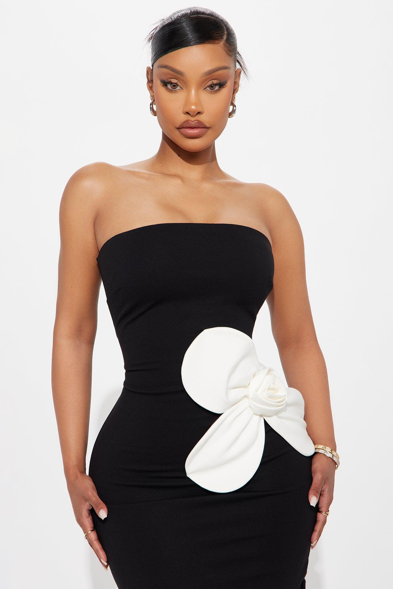 Sandra Maxi Tube Dress - Black/White Female Product Image