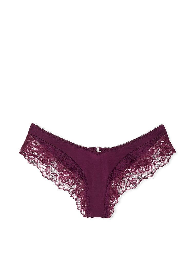 Rose Lace-Trim High-Leg Cheeky Panty Product Image