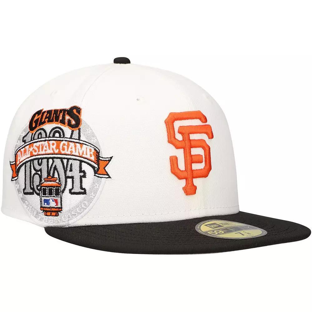 Men's New Era White/Black San Francisco Giants Major Sidepatch 59FIFTY Fitted Hat, Size: 7 Product Image