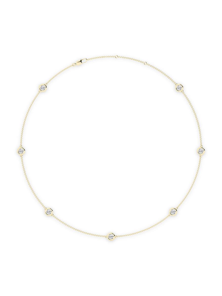 Womens 14K Yellow Gold & 7-Diamond Station Necklace/0.70-2.10 TCW Product Image