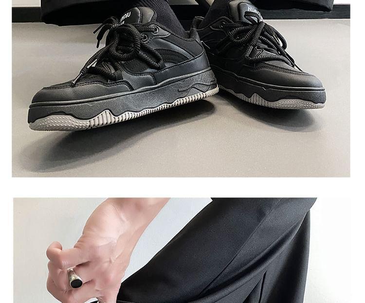Lettering Lace-Up Platform Sneakers Product Image