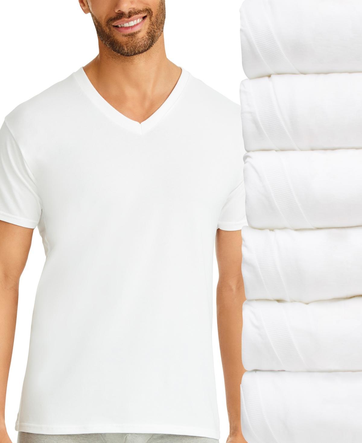 Hanes Ultimate 6-Pack Men's ComfortSoft V-Neck Undershirt, Size: XL, White Product Image