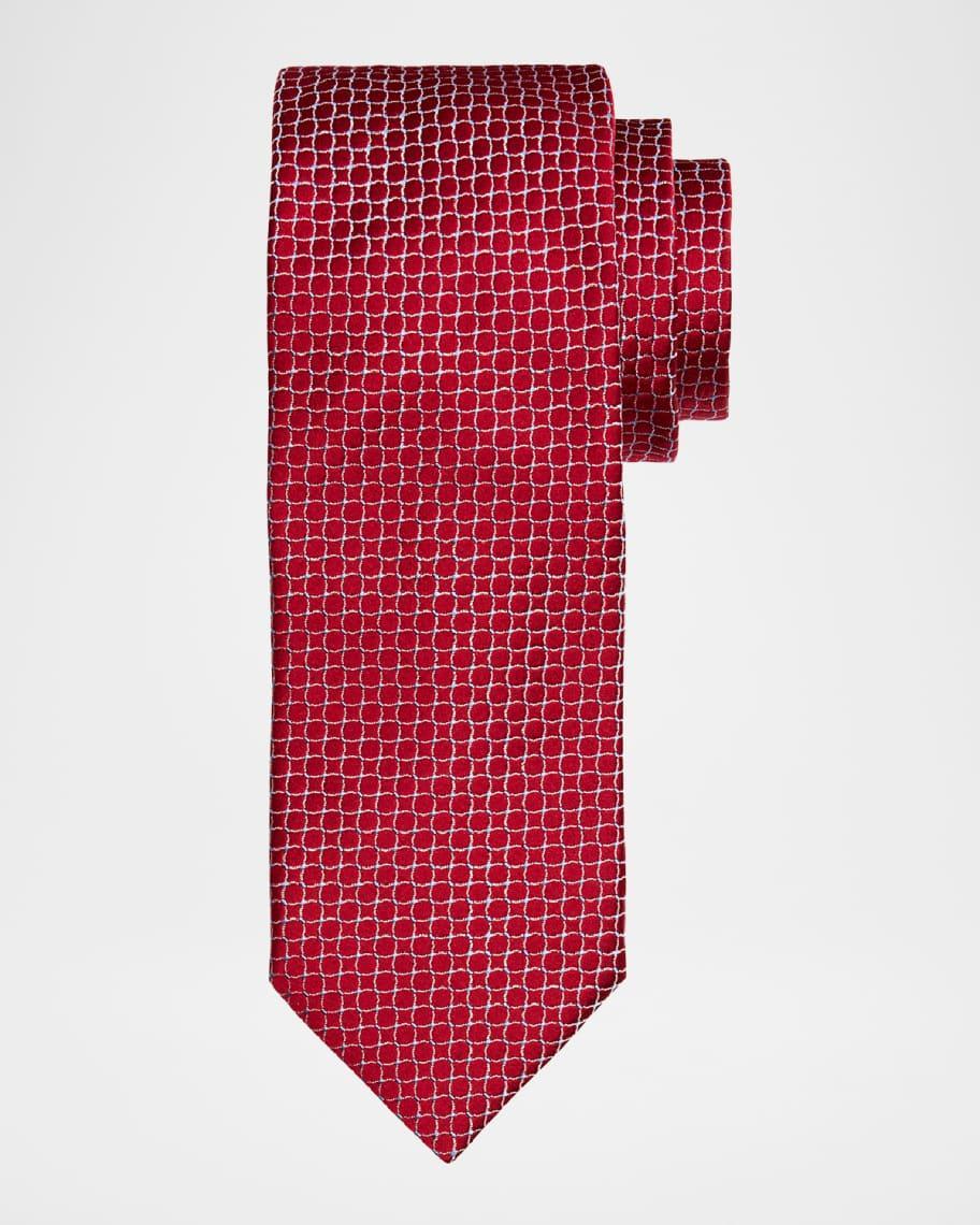 Mens Geometric Silk Tie Product Image