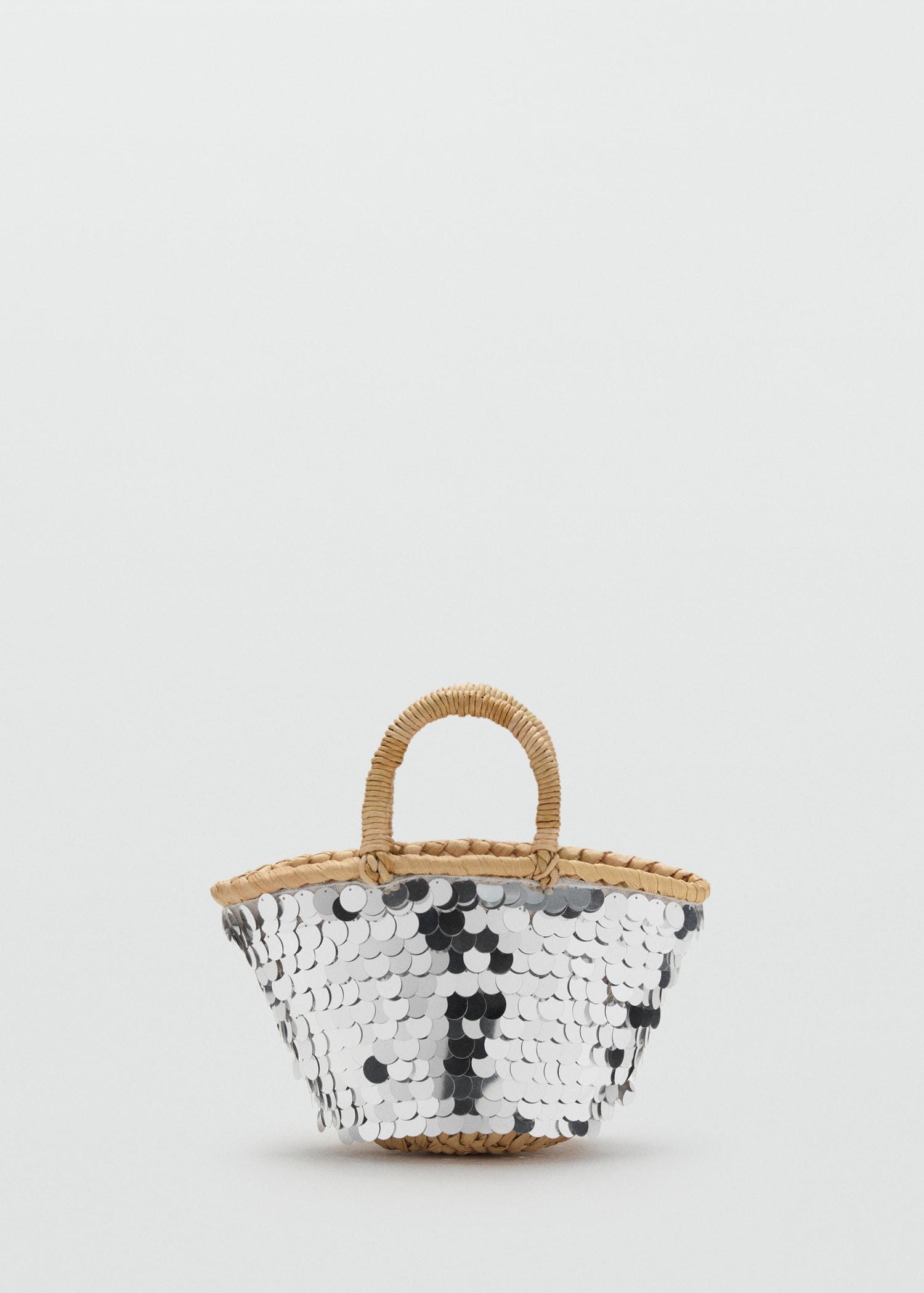 Sequined mini-basket - Women | MANGO USA Product Image