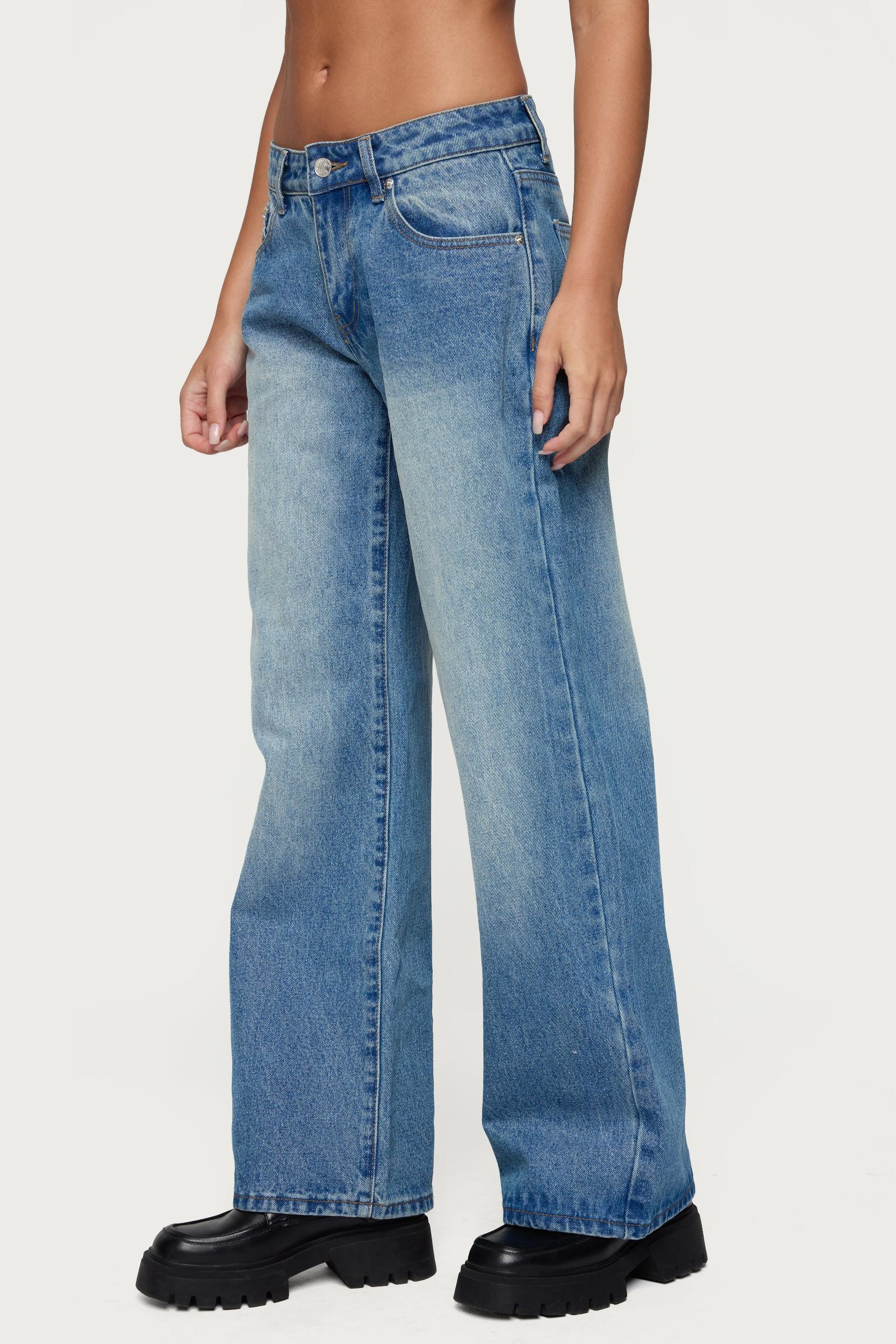 Magda Low Rise Acid Wash Jeans Product Image
