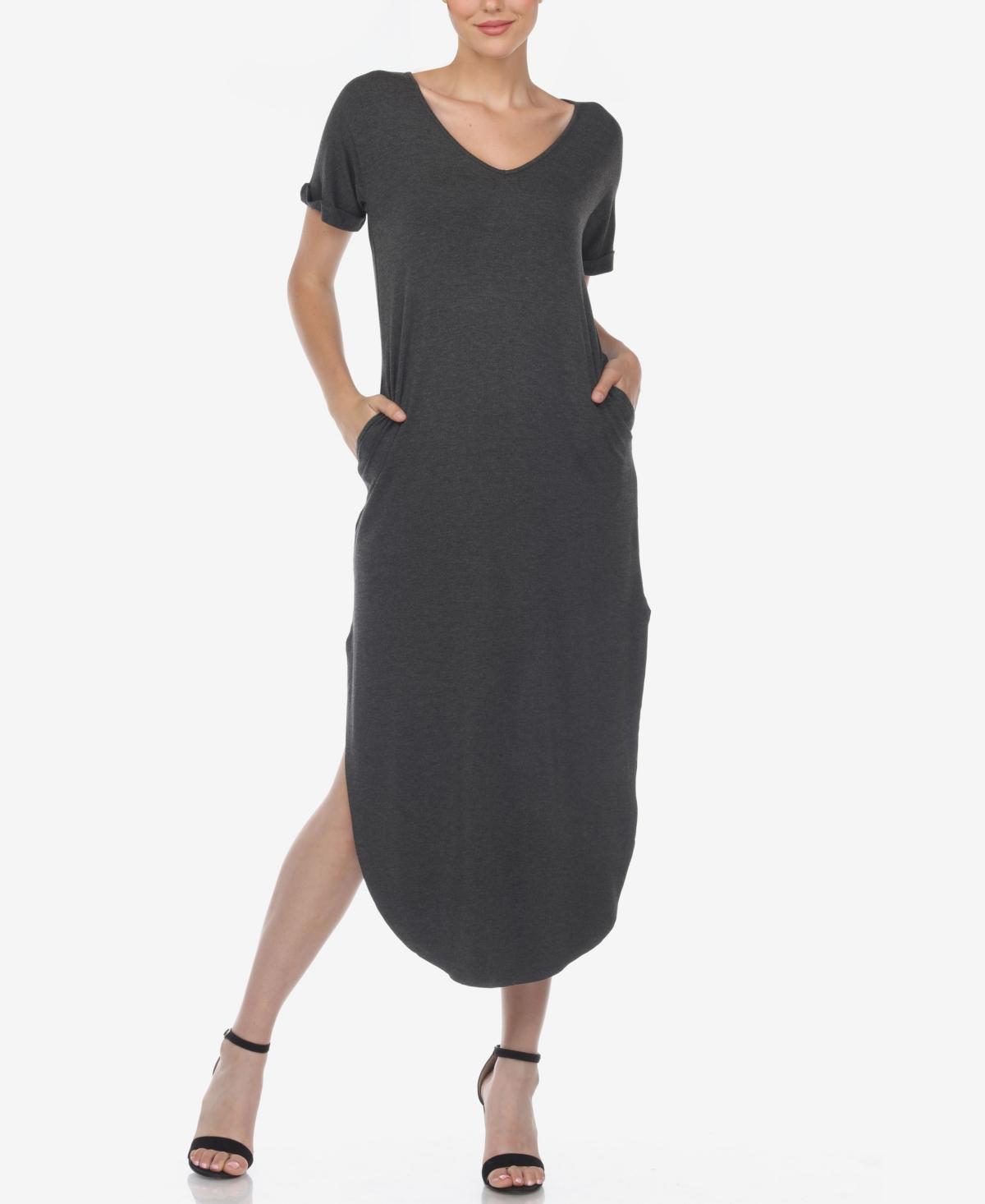 Womens Short Sleeve V-Neck Maxi Dress Product Image