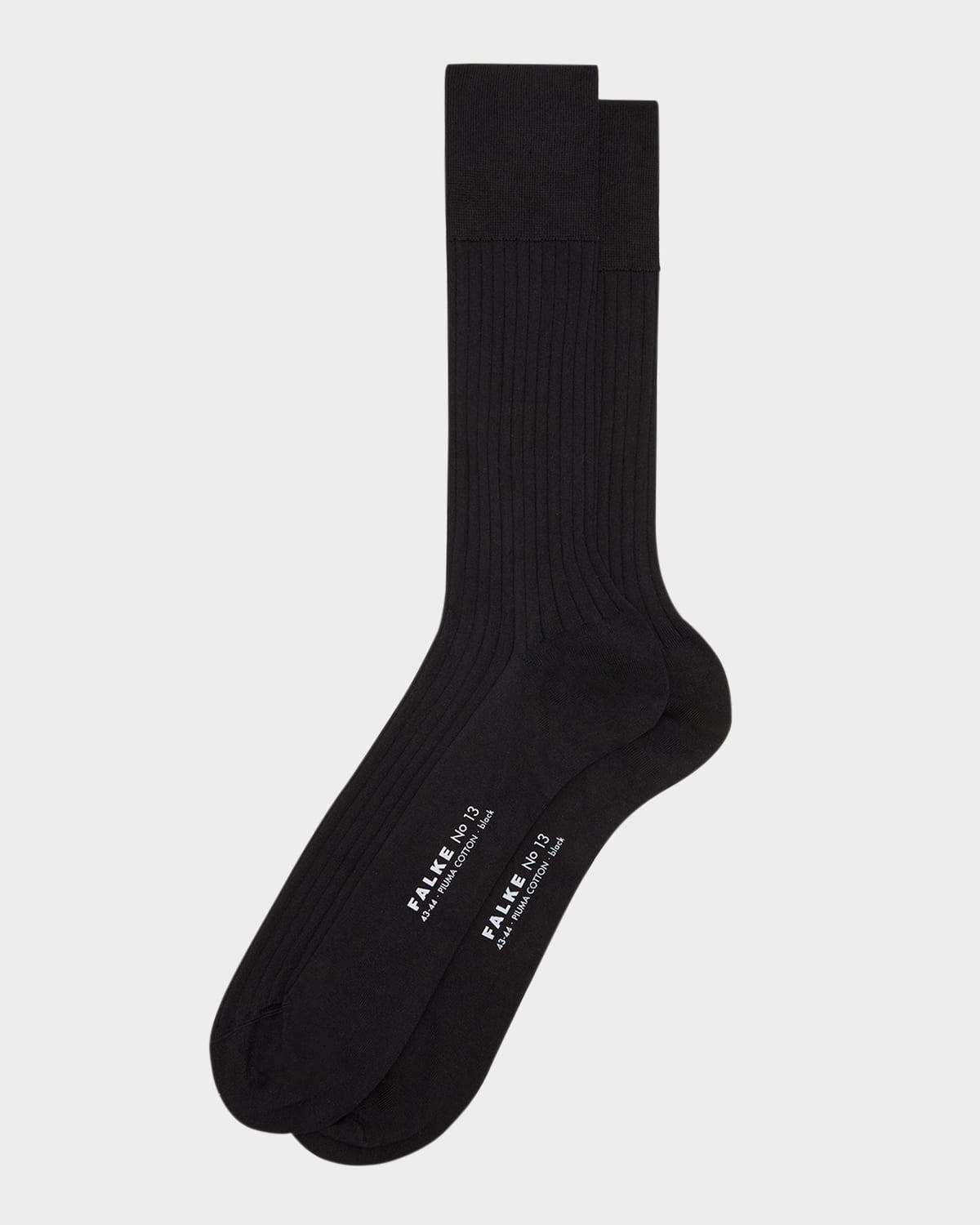 Mens No. 13 Egyptian Piuma Cotton Rib Crew Socks Product Image