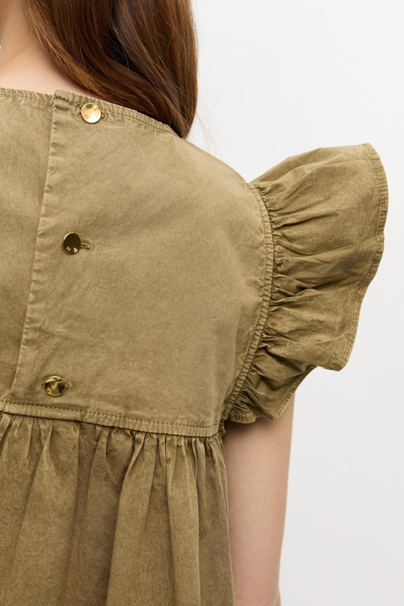 Green Washed Cotton Top Product Image