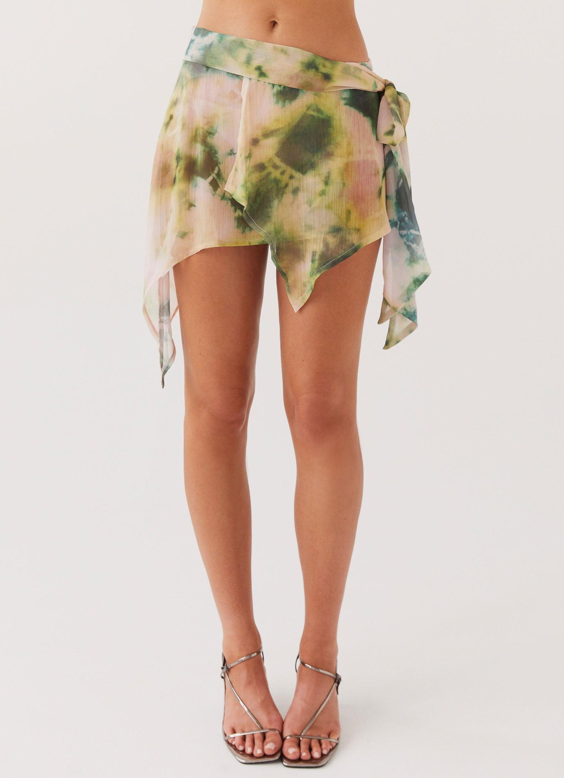 Sariah Tie Mini Skirt - Rainforest Product Image