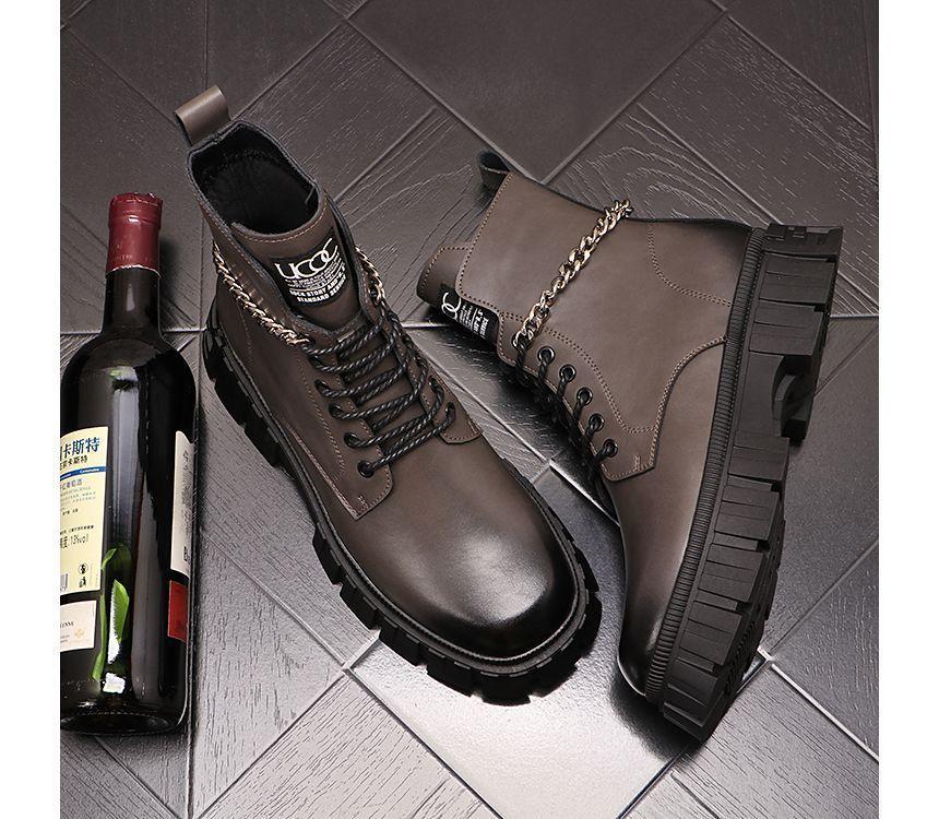 Lace-Up Platform Short Boots Product Image