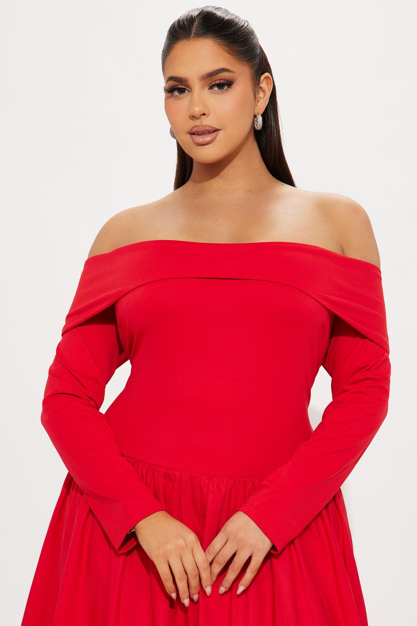Melanie Poplin Maxi Dress - Red Product Image