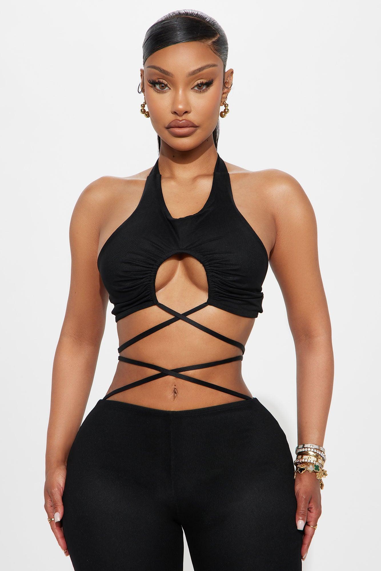 Unravel Me Mesh Pant Set - Black Product Image